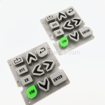 Botones de caucho de silicona con retroiluminación LED de keymat grabados con láser